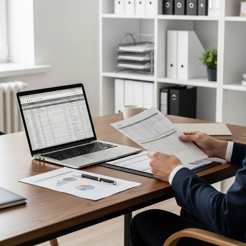 CPA reviewing a small business's financial statements